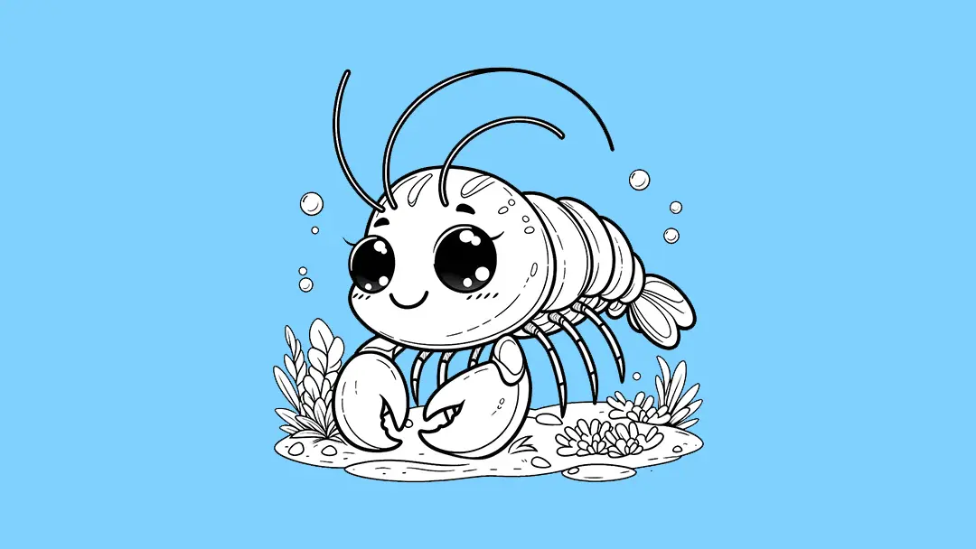 Cute Shrimp Coloring Pages