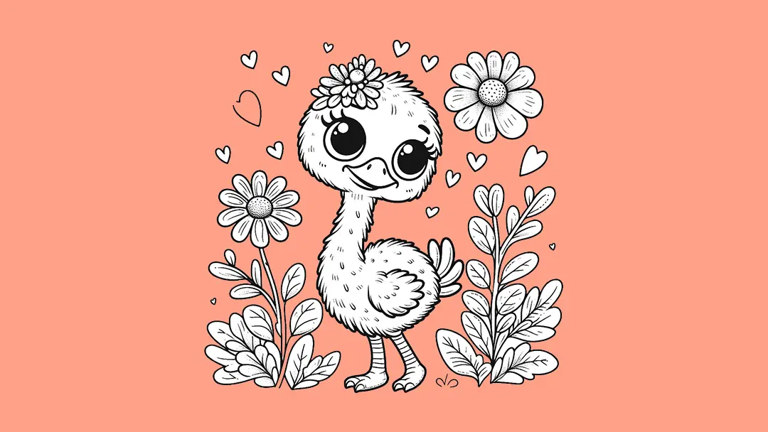 Ostrich Coloring Pages