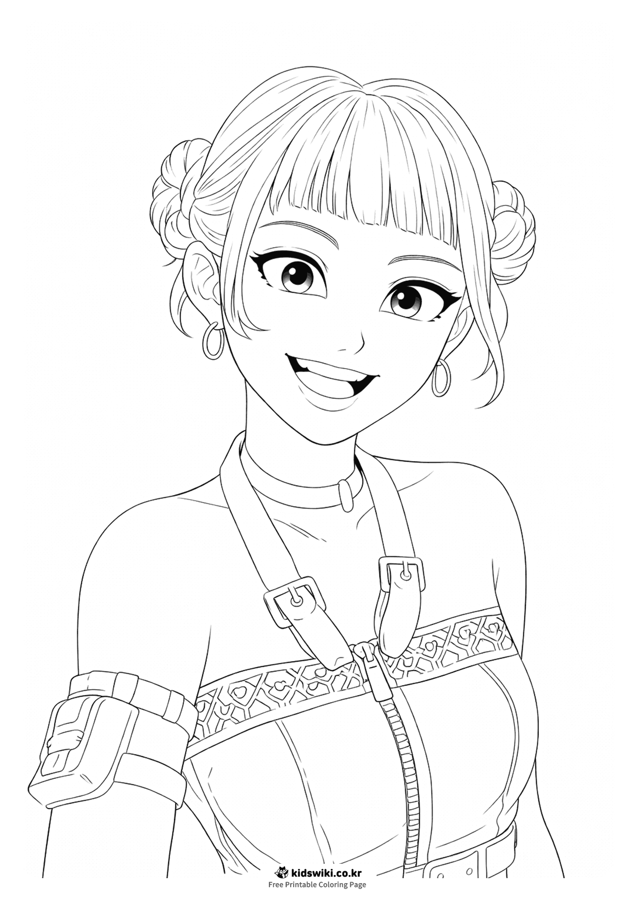 K-Pop Demon Hunters Zoey Coloring Page – Dual Swords Pose - KidsWiki