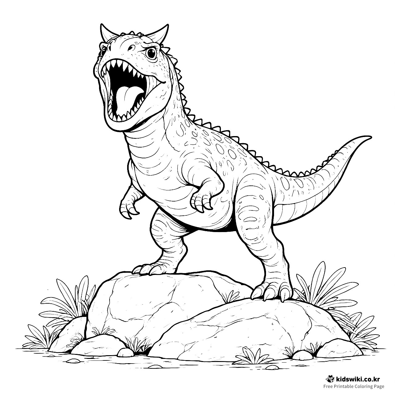 Full Speed Charging Carnotaurus Dinosaur Coloring Page - KidsWiki