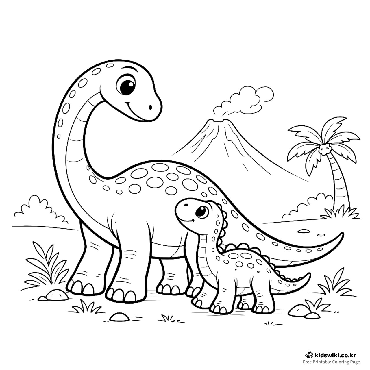 Diplodocus Eating Leaves Dinosaur Coloring Page - KidsWiki