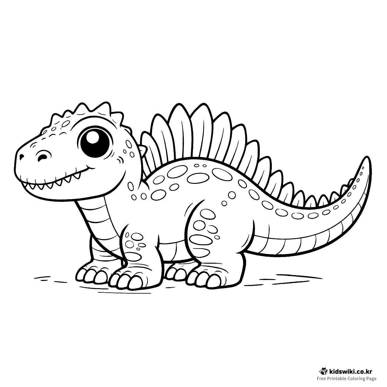 Cute Spinosaurus Dinosaur Coloring Page - KidsWiki