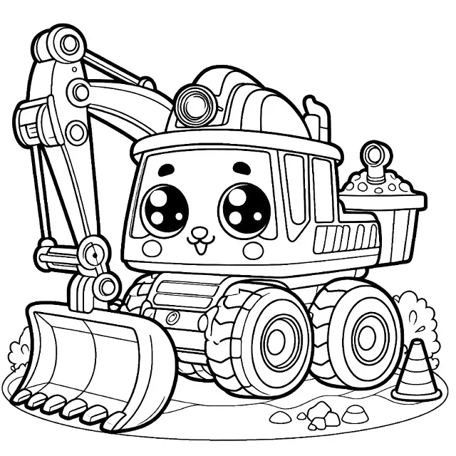 Excavator Coloring Pages 1