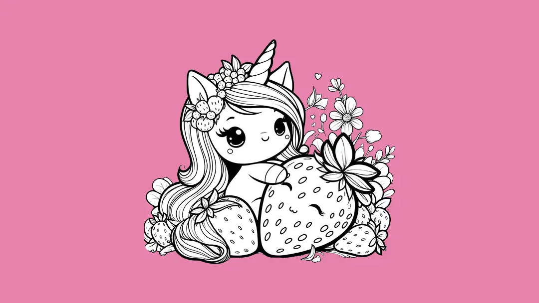 Fruit Unicorn Coloring Pages