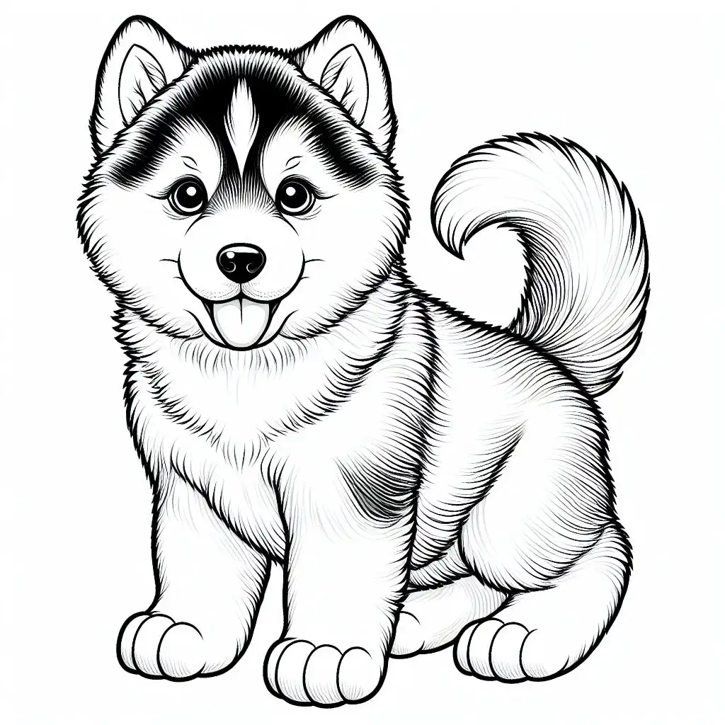 Printable Husky Puppy Coloring Pages Printable Husky Puppy Coloring Pages