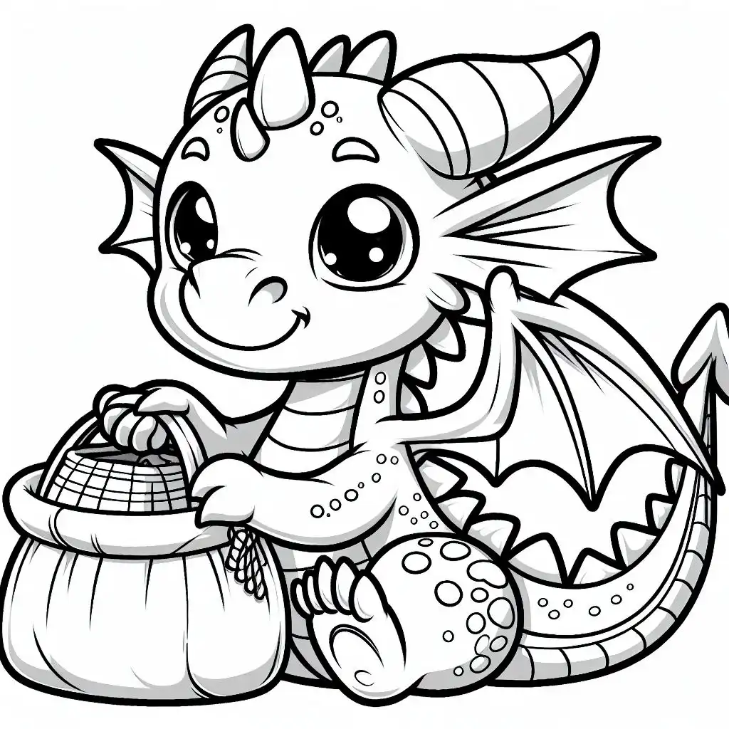 Dragon holding a basket