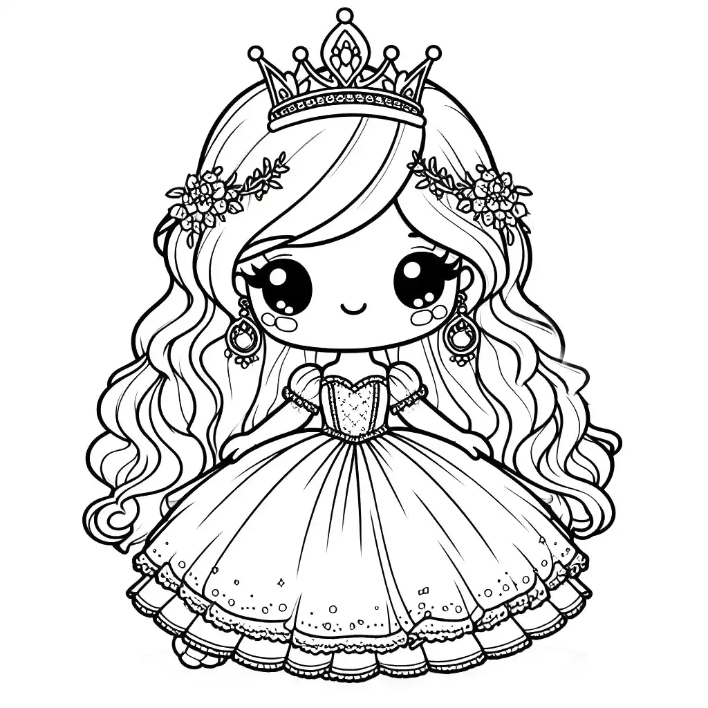 Cute Princess Coloring Pages 1