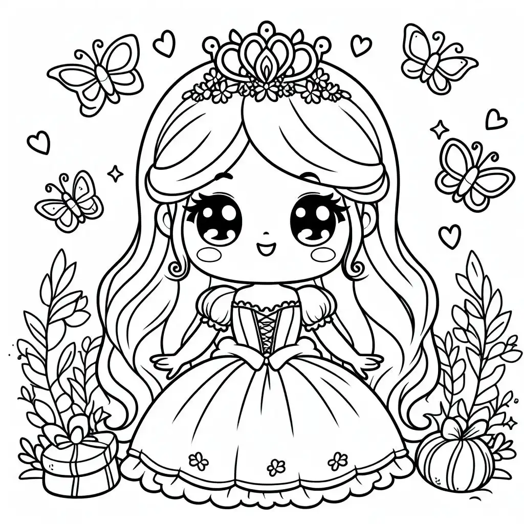 Cute Princess Coloring Pages 2