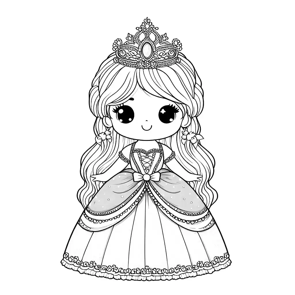 Cute Princess Coloring Pages 3