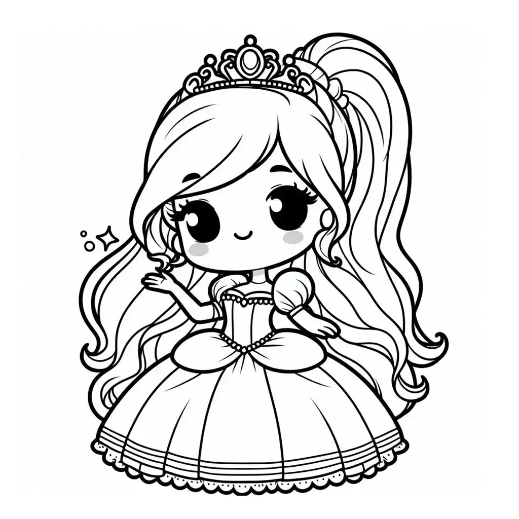 Cute Princess Coloring Pages 4
