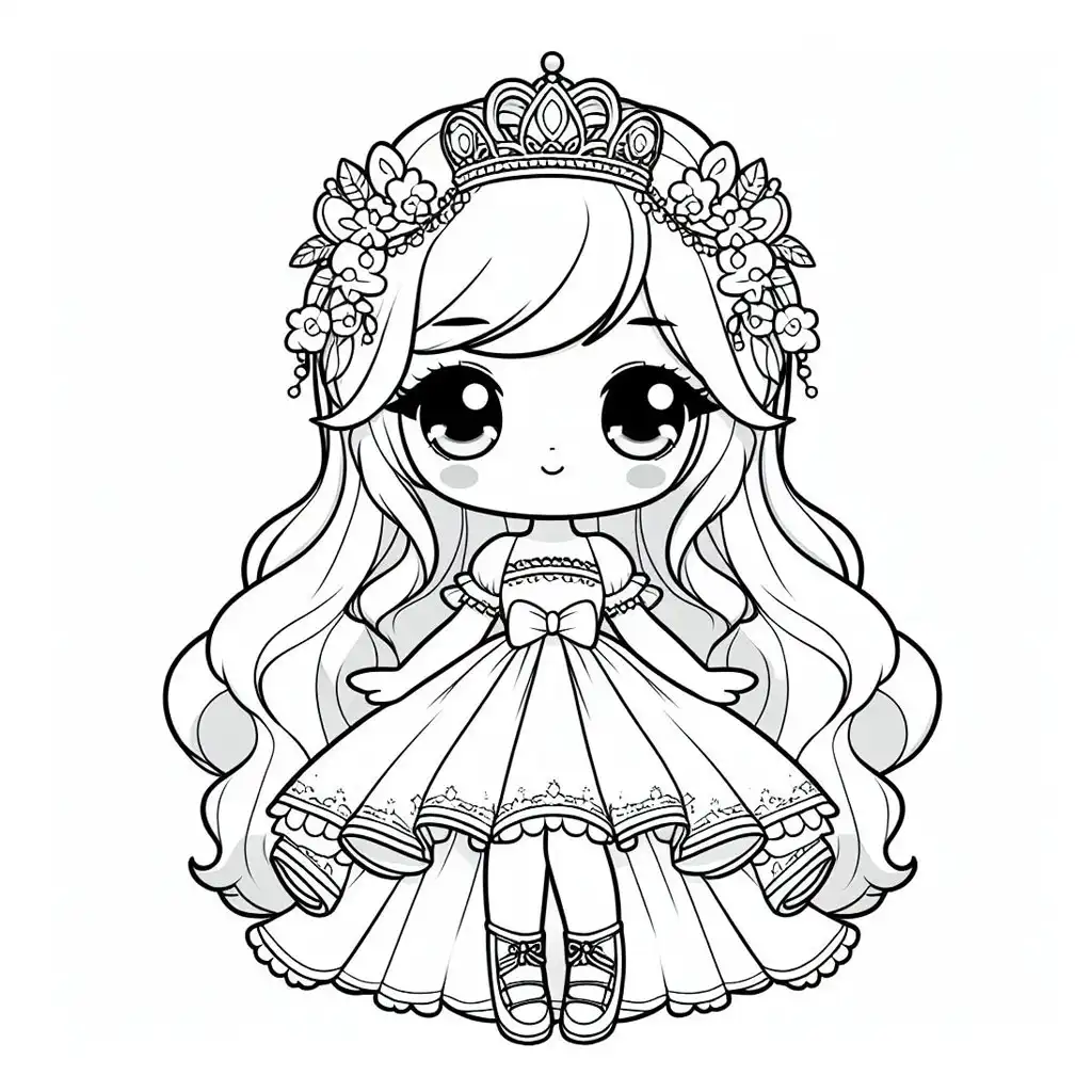 Cute Princess Coloring Pages 6