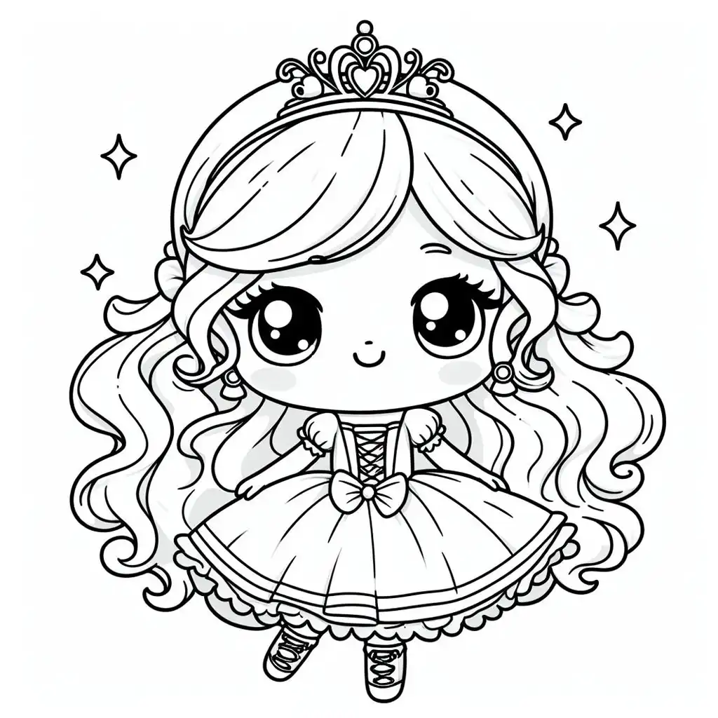 Cute Princess Coloring Pages 7