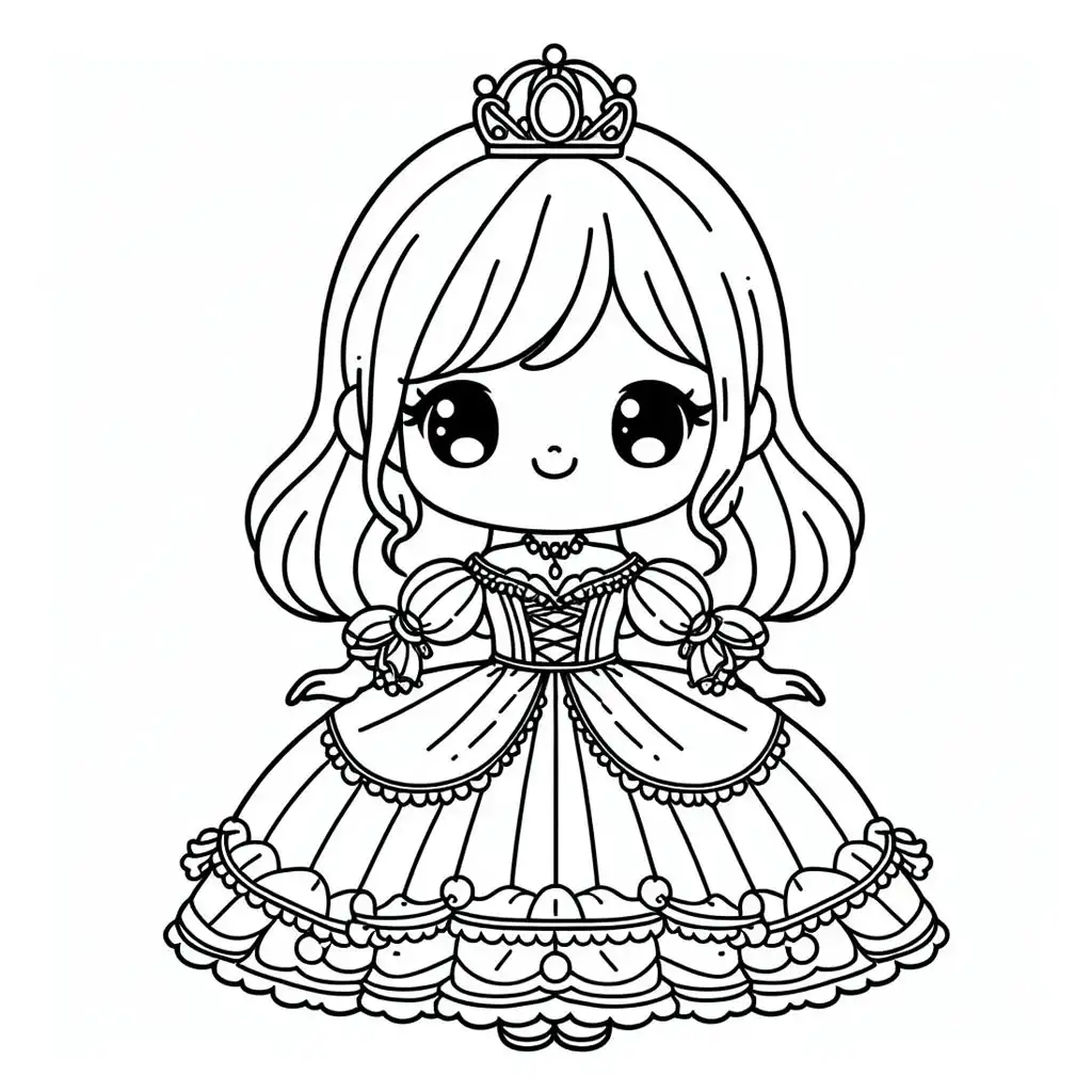 Cute Princess Coloring Pages 8