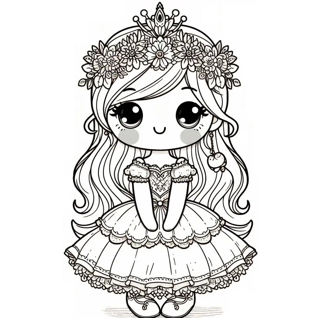 Cute Princess Coloring Pages 9