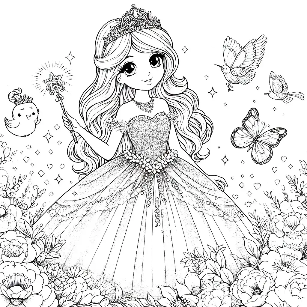 Pretty Princess Coloring Pages 10