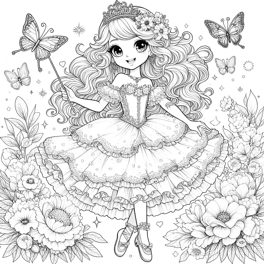 Pretty Princess Coloring Pages 13