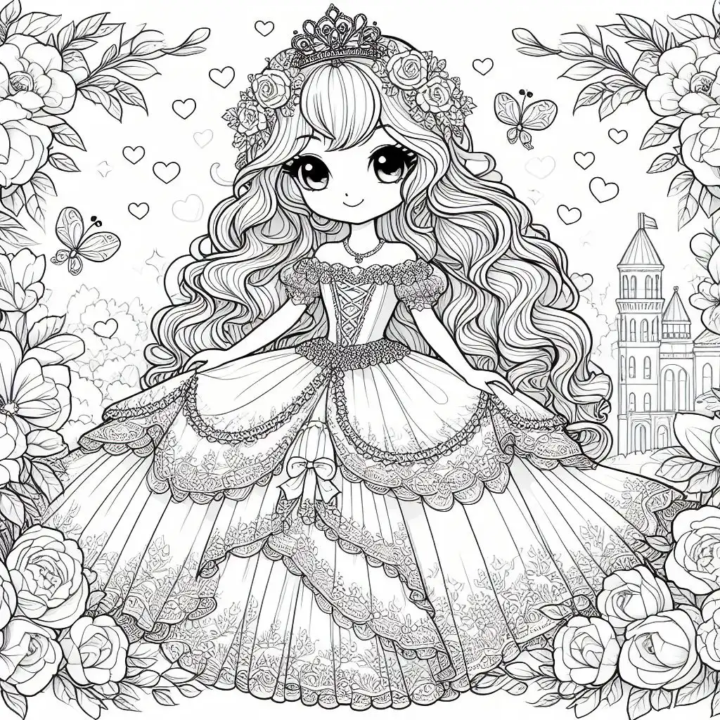 Pretty Princess Coloring Pages 15