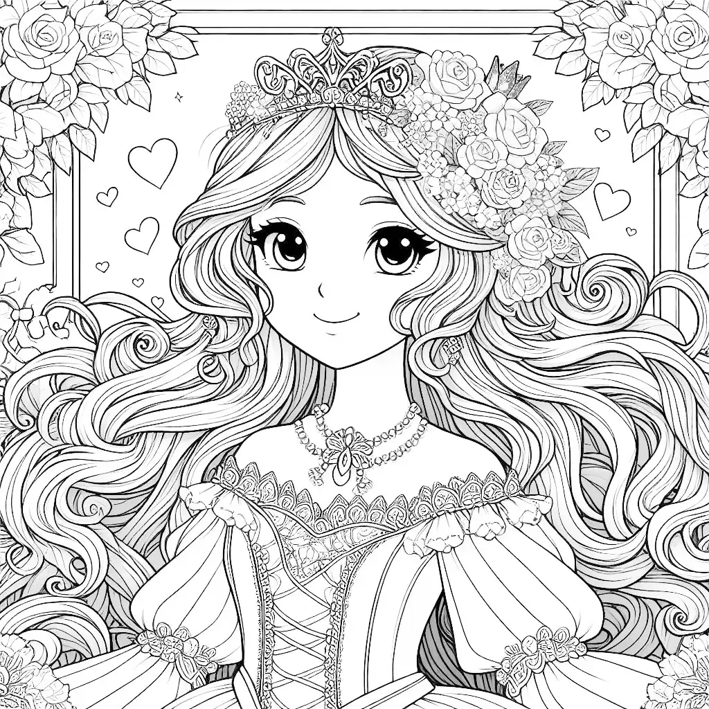 Pretty Princess Coloring Pages 16