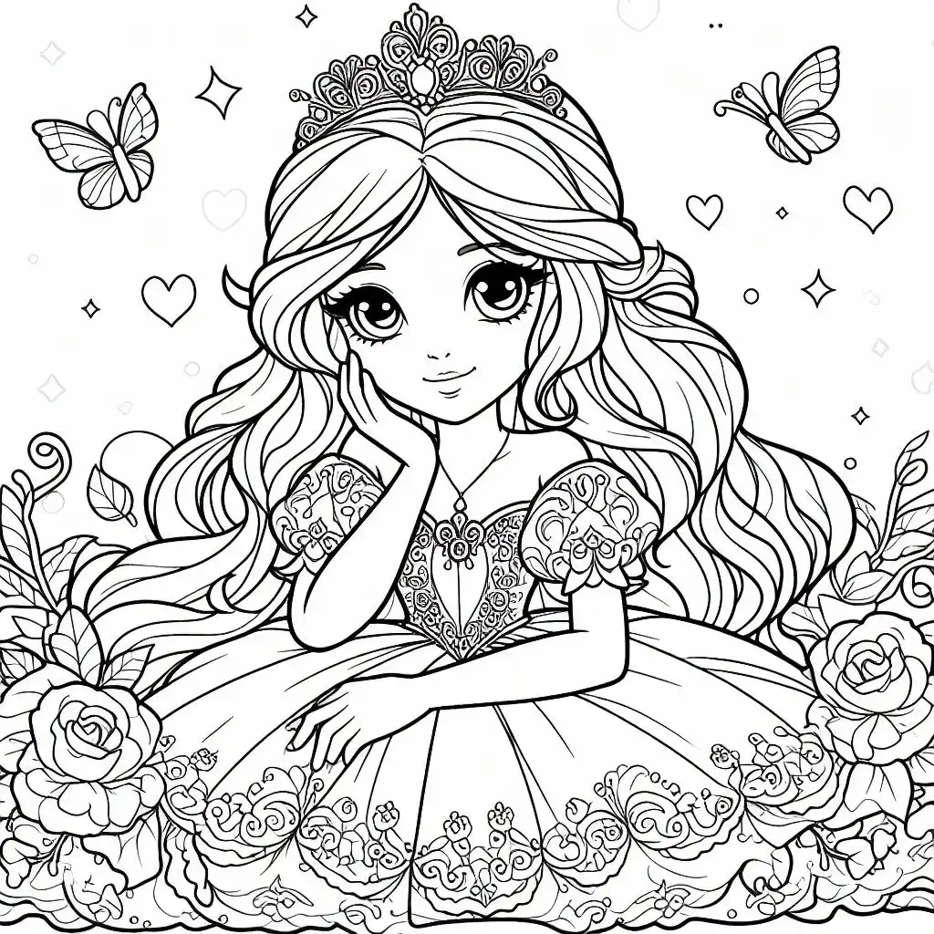 19 Pretty Princess Coloring Pages (Free Printable) Kidswiki