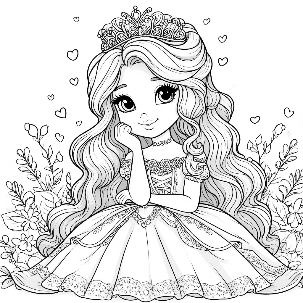 Pretty Princess Coloring Pages 19