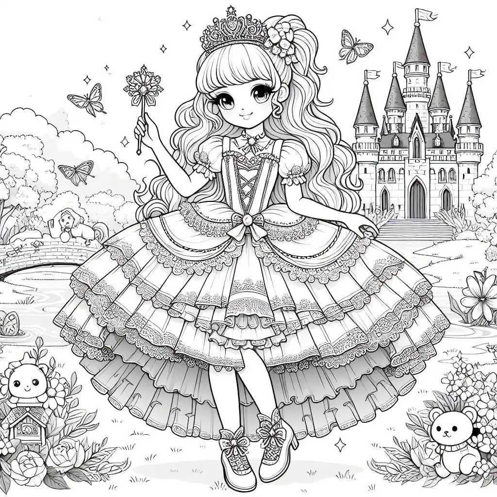 Pretty Princess Coloring Pages 2