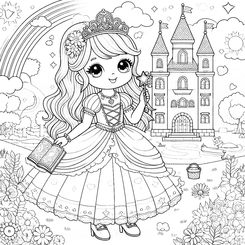 Pretty Princess Coloring Pages 3