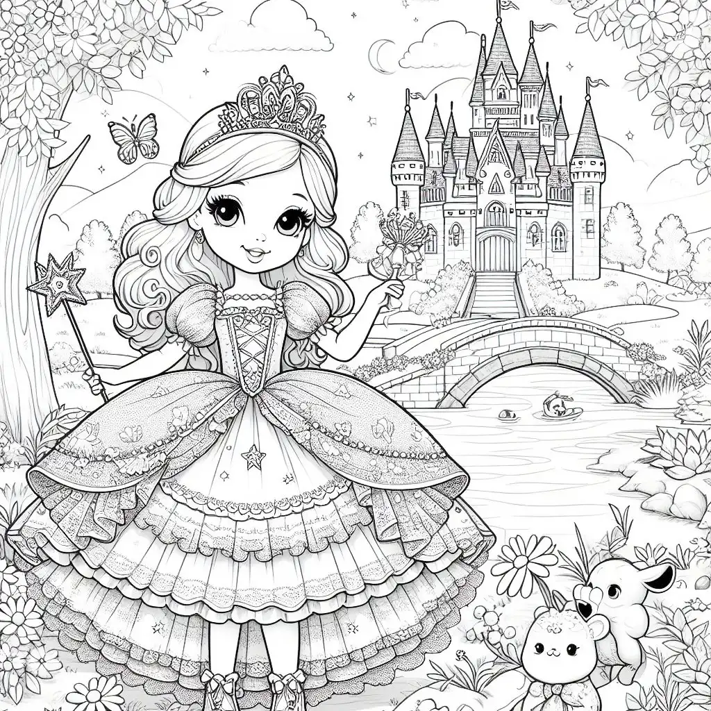 Pretty Princess Coloring Pages 4