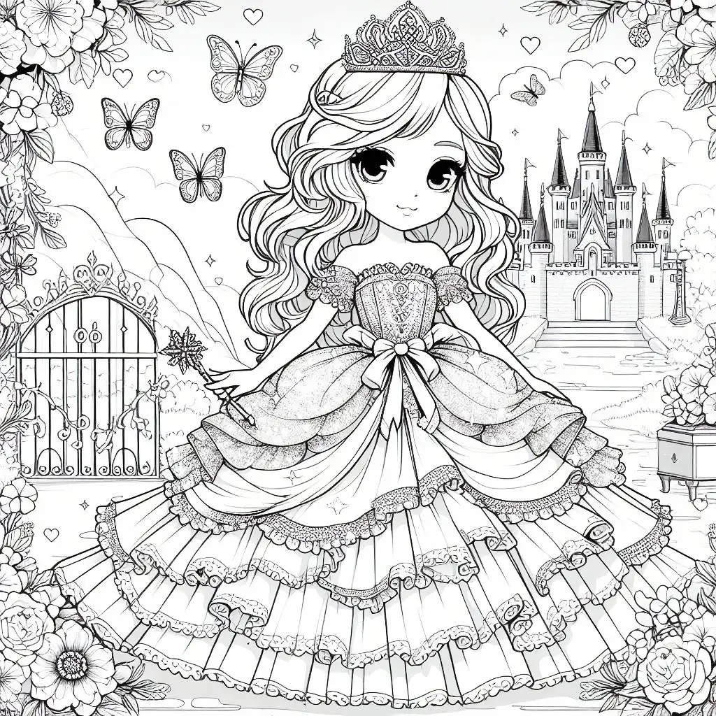 Pretty Princess Coloring Pages 5