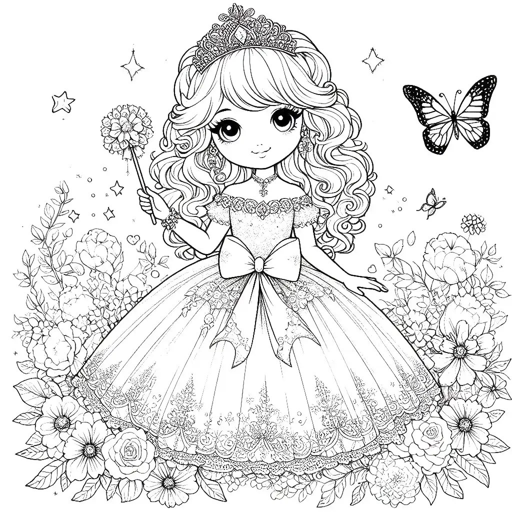 Pretty Princess Coloring Pages 6