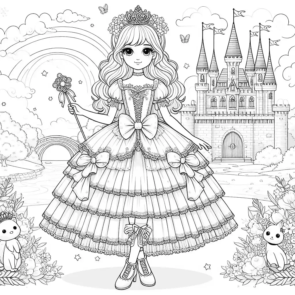 Pretty Princess Coloring Pages 9