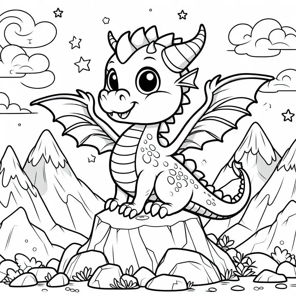 33 Cute Dragon Coloring Pages for Free Printable Fun