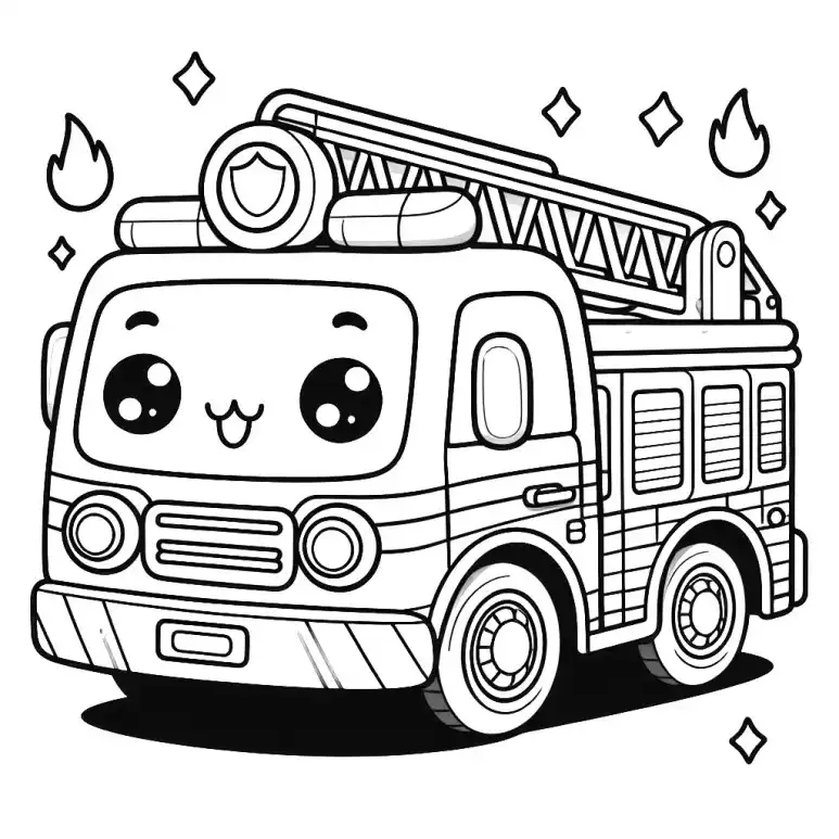 firetruck coloring pages 1 탈것 색칠도안